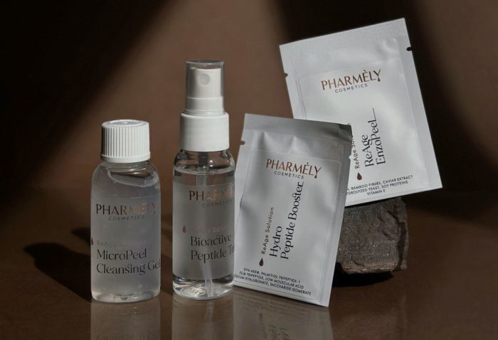 Набір дорожній ReAge Solution BOX (Micro Peel Cleansing Gel 30 мл + Bioactive PeptideTonic 30 мл) Pharmely