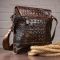 Сумка чоловіча з тисненням під крокодила 14698 Vintage коричнева