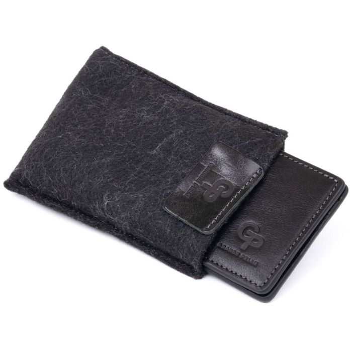 Стильное портмоне с зажимом для денег без застежки Grande Pelle 11295 черное