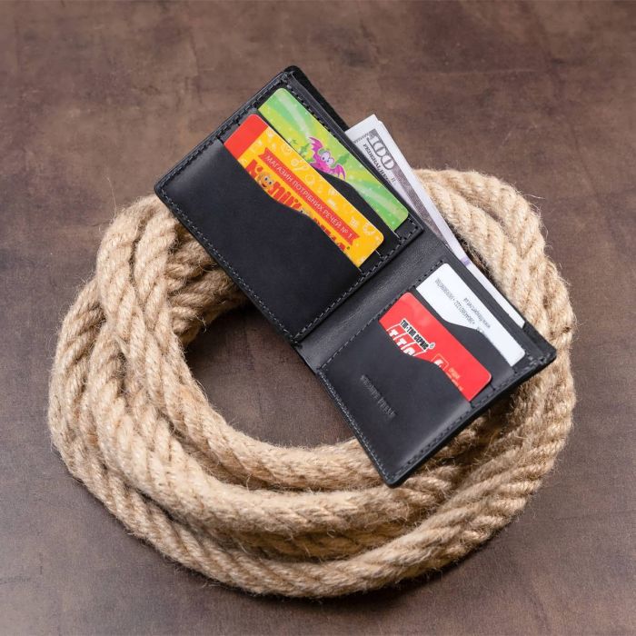 Портмоне на одно отделение в матовой шкуре Grande Pelle 11309 черное