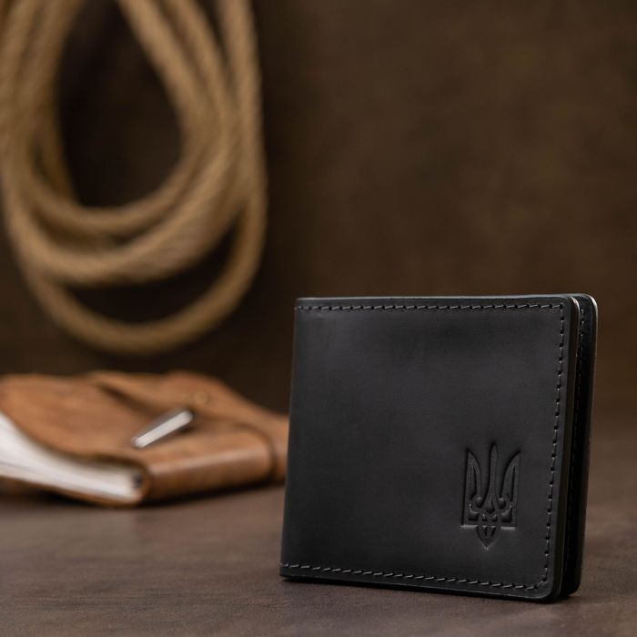 Кожаная матовая обложка для удостоверения Grande Pelle 11525 черный