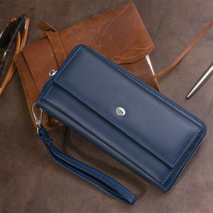 Гаманець універсальний жіночий ST Leather 19296 темно-синій