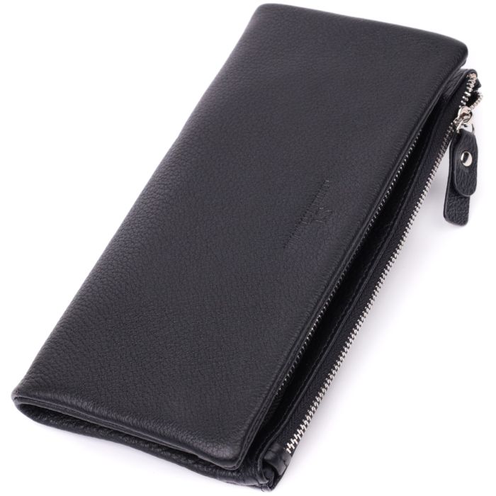 Женский кошелек-клатч с двумя молниями из натуральной кожи ST Leather 22527 черный