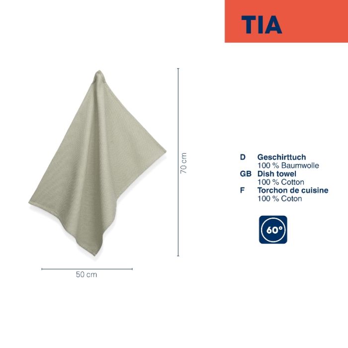 Кухонний рушник KELA Tia, димчато-зелений зі смужкою, 70x50 см