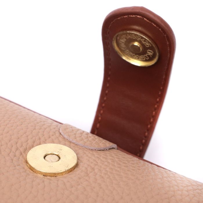 Стильный клатч с интересной защелкой из натуральной кожи Vintage 22423 бежевый