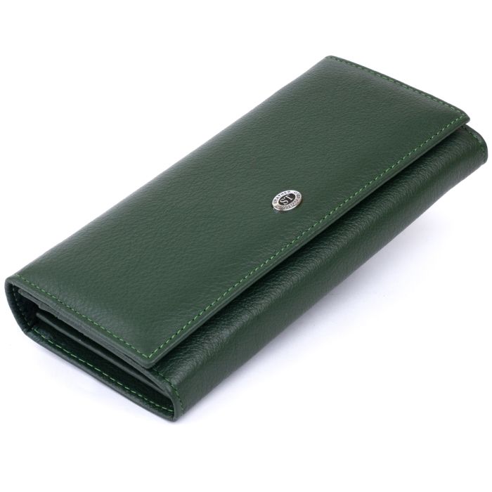 Кошелек на магнитах с клапаном женский ST Leather 19240 зеленый