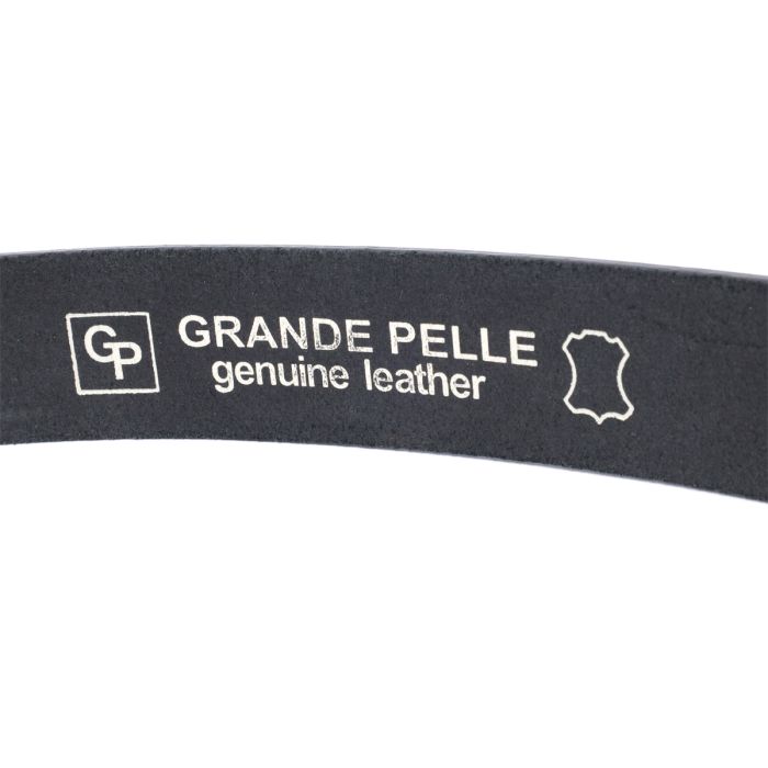 Качественный пояс под брюки для мужчин из натуральной кожи Grande Pelle 11689 черный