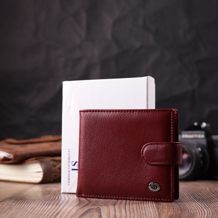 Практичний жіночий гаманець з натуральної шкіри ST Leather 22554 бордовий