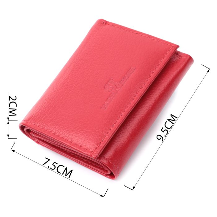 Маленький удобный кошелек с монетницей из натуральной кожи ST Leather 22741 красный