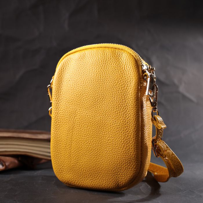 Модная сумка для женщин из мягкой натуральной кожи Vintage 22342 желтая