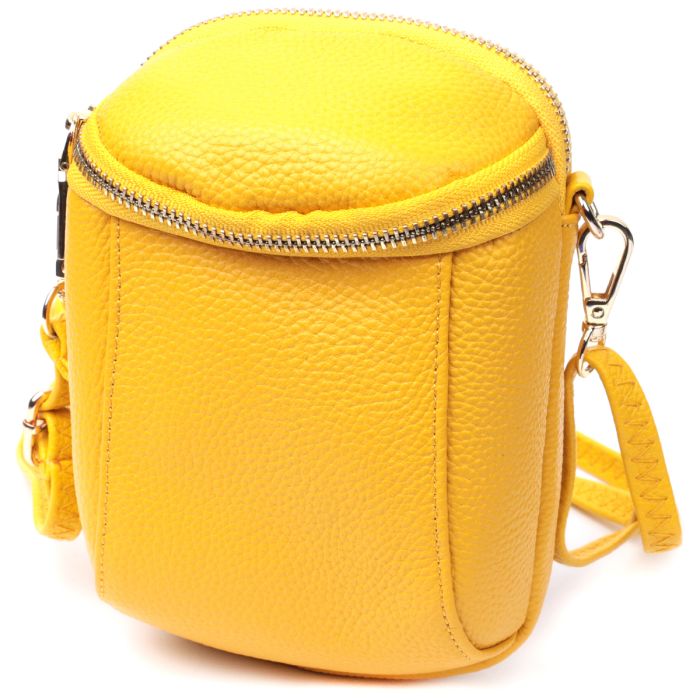 Модная сумка для женщин из мягкой натуральной кожи Vintage 22342 желтая