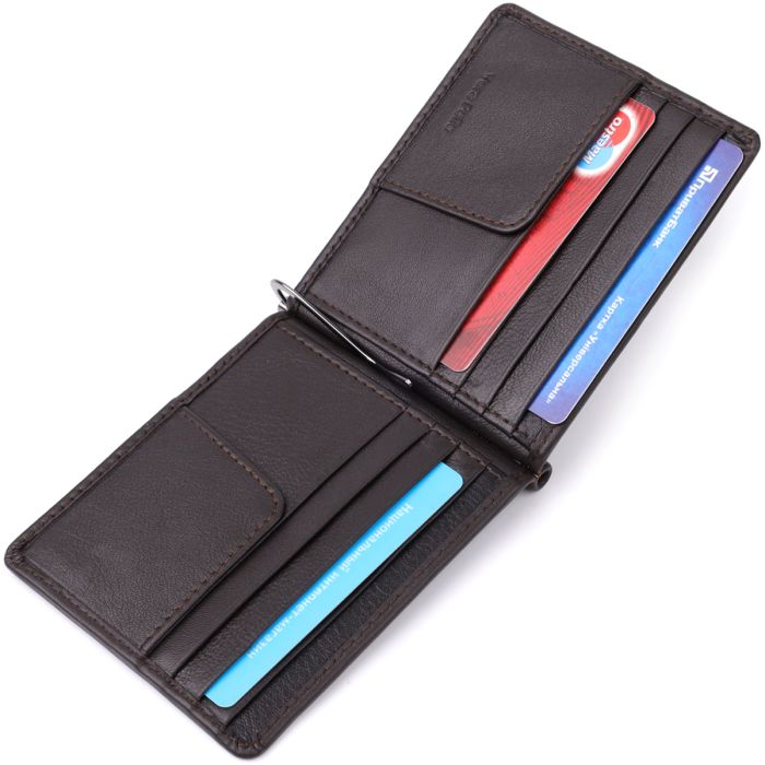 Стильний затискач для грошей з м'якої натуральної шкіри Tony Perotti 20847_1 (5000 moro) коричневий