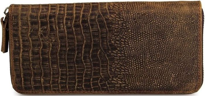 Чоловічий клатч 14462 шкіра під крокодила Vintage коричневий