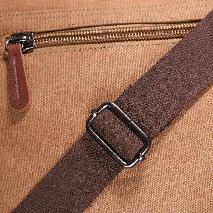 Функціональна чоловіча сумка з клапаном із текстилю 21249 Vintage коричнева