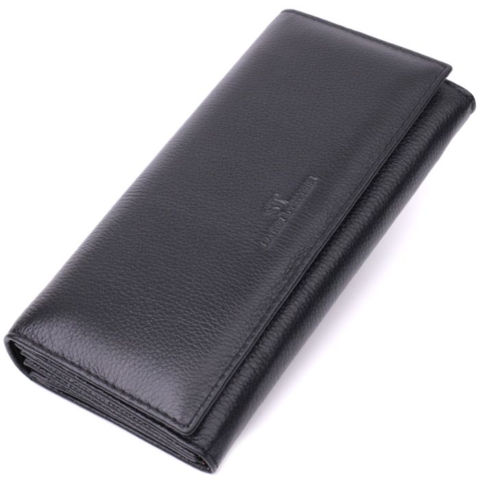 Зручний жіночий гаманець з натуральної шкіри ST Leather 22523 чорний