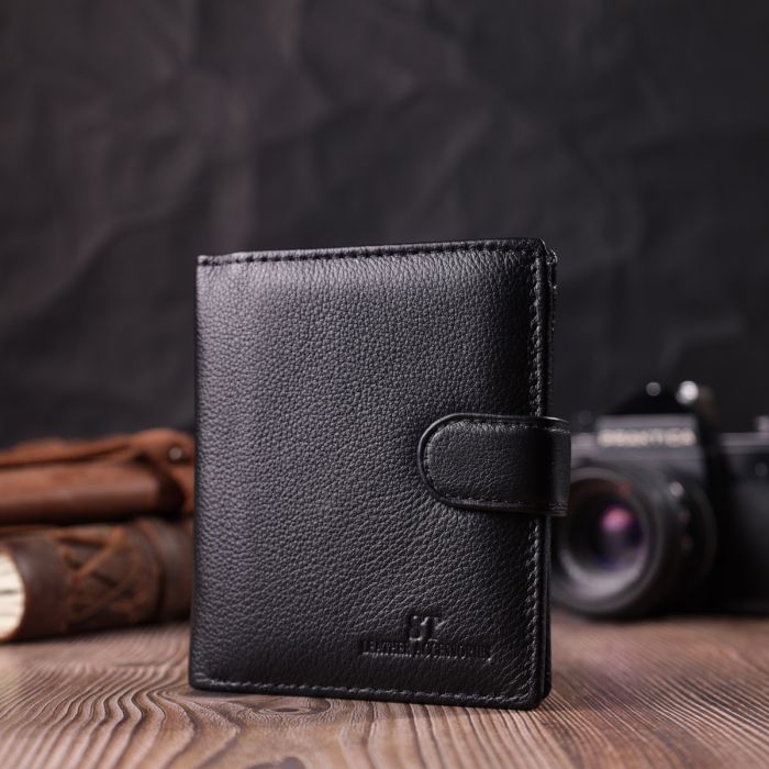 Вертикальный кошелек с блоком под документы из натуральной кожи ST Leather 22479 черный