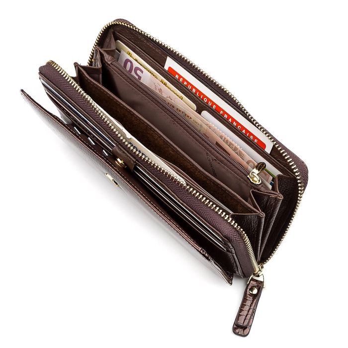 Кошелек женский ST Leather 18438 (S7001A) многофункциональный коричневый