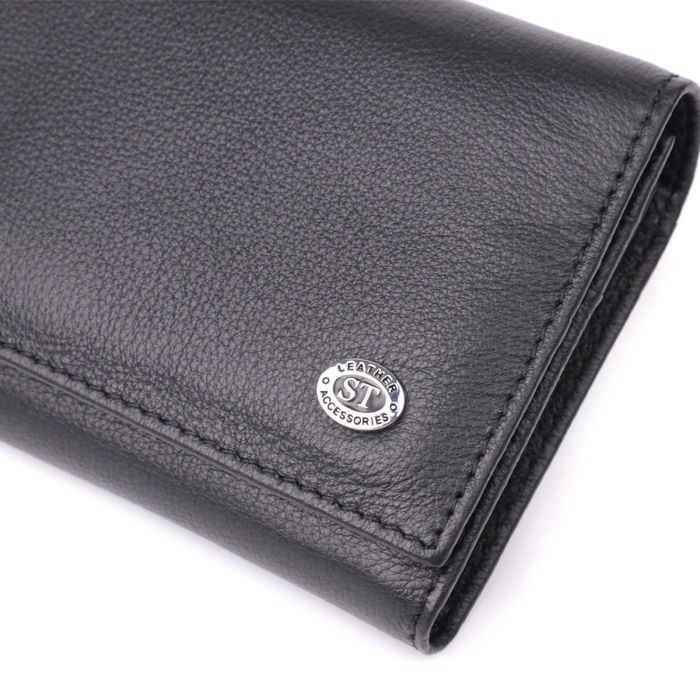 Солидный женский кошелек из натуральной кожи ST Leather 23088 черный