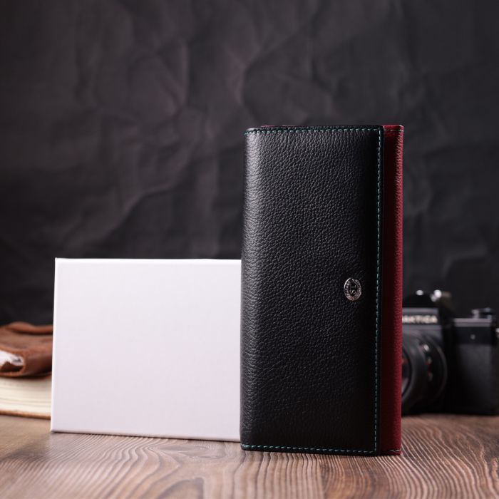 Місткий гаманець для прекрасних жінок із натуральної шкіри ST Leather 22517 різнокольоровий