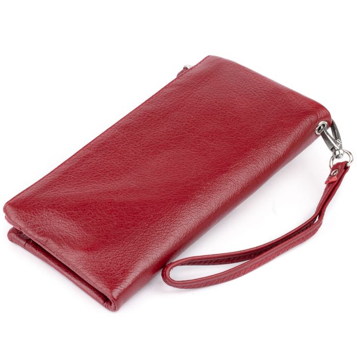 Кошелек-клатч из кожи с карманом для мобильного ST Leather 19311 бордовый