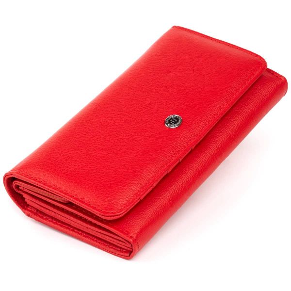 Гаманець шкіряний у два складання жіночий ST Leather 19287 червоний