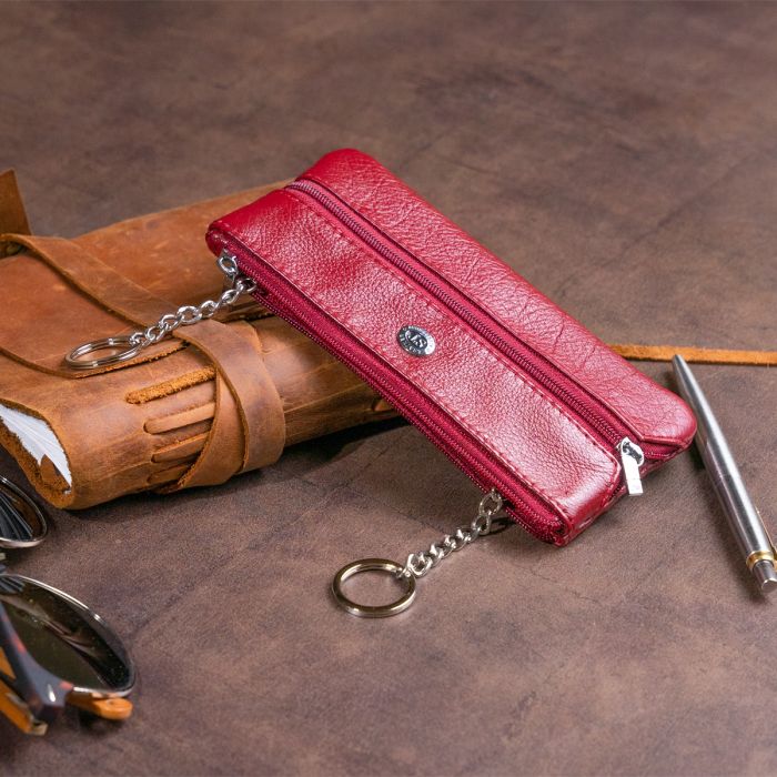 Ключниця-гаманець з кишенькою жіноча ST Leather 19352 бордова