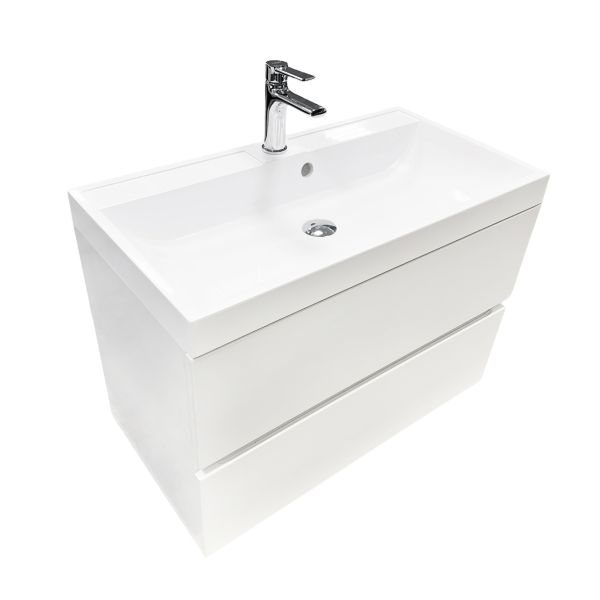 Тумба підвісна ADAMANT Streng 80 з умивальником Streng New 80 White