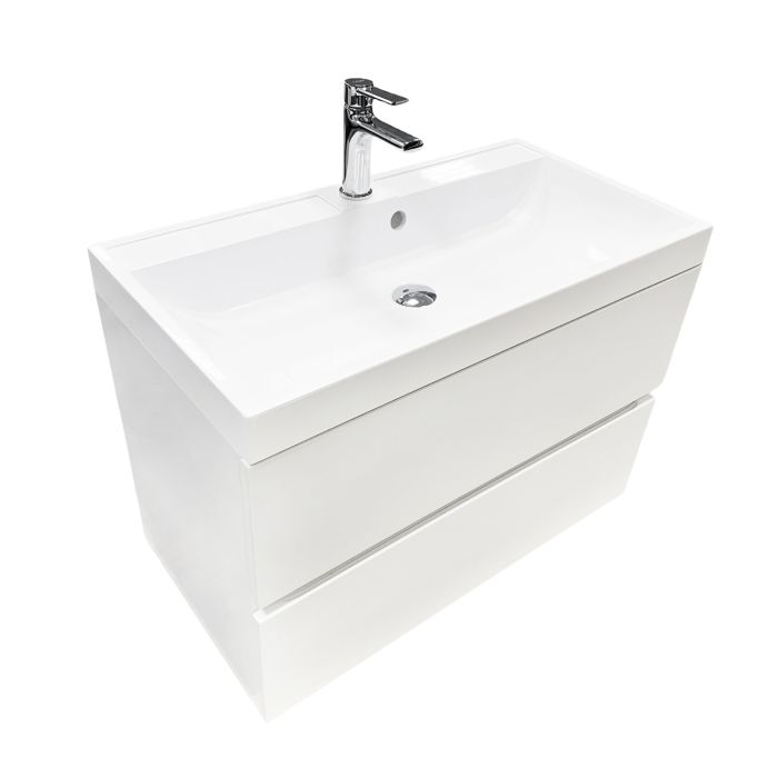 Тумба підвісна ADAMANT Streng 80 з умивальником Streng New 80 White