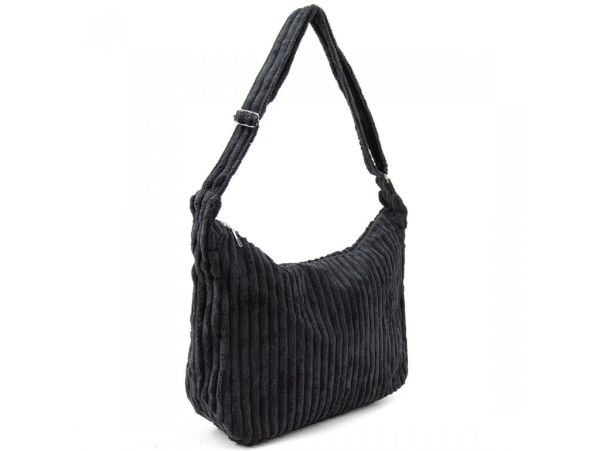 Вельветова сумка жіноча чорна Lilly P4-8298A чорна