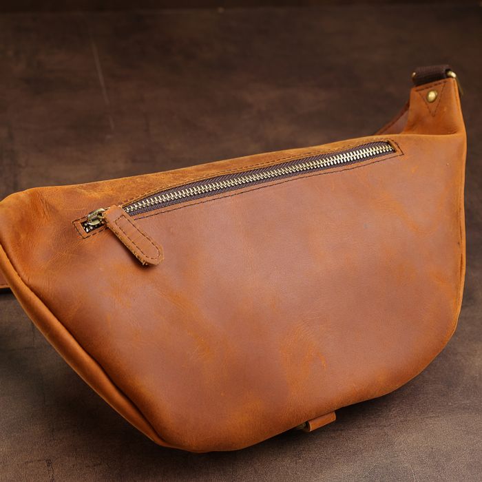 Шкіряна чоловіча vintage сумка на пояс 20371 Vintage коричневий