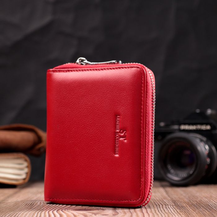 Симпатичный женский кошелек из натуральной кожи ST Leather 22448 красный