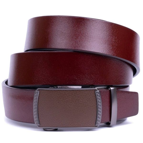 Ремінь чоловічий з пряжкою-автомат 20339 Vintage коричневий