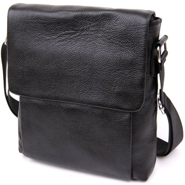 Сумка чоловіча класична з клапаном флотар 20410 Vintage чорна