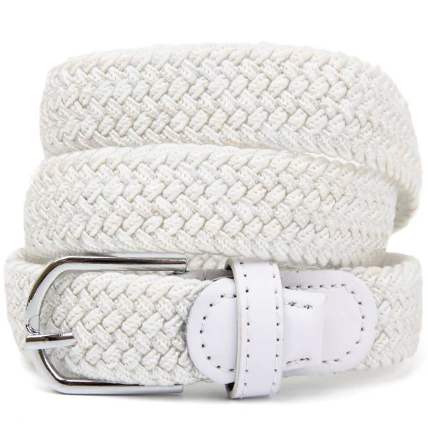 Текстильний жіночий ремінь класика 20545 Vintage білий