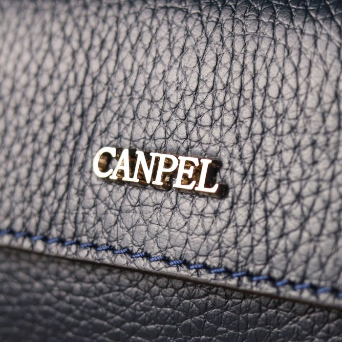 Сучасний чоловічий клатч із натуральної зернистої шкіри Canpellini 21558 синій