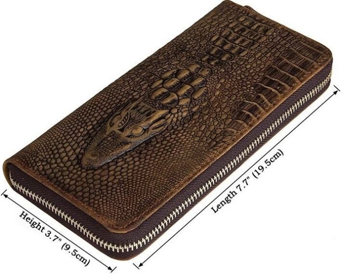 Чоловічий клатч 14462 шкіра під крокодила Vintage коричневий
