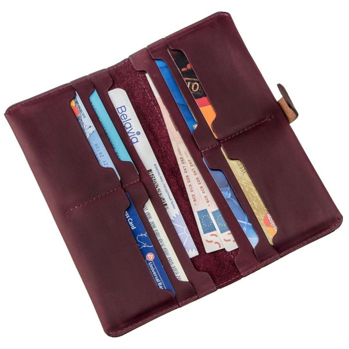 Кошелек женский из винтажной кожи SHVIGEL 16205 бордовый