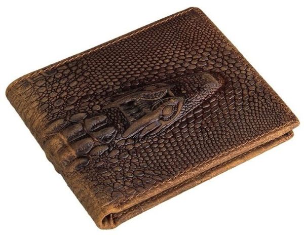 Кошелек мужской 14380 фактура кожи под крокодила Vintage коричневый