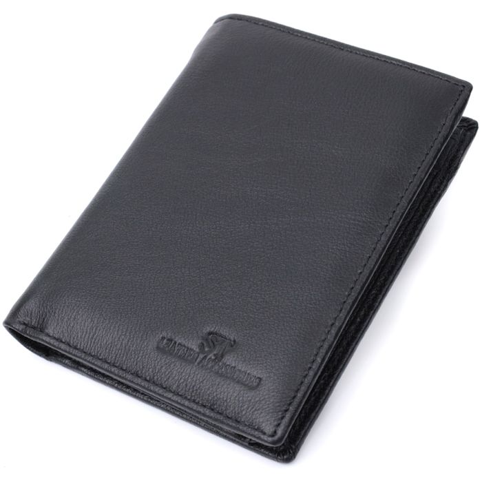 Вертикальное мужское портмоне из натуральной кожи ST Leather 22733 черное