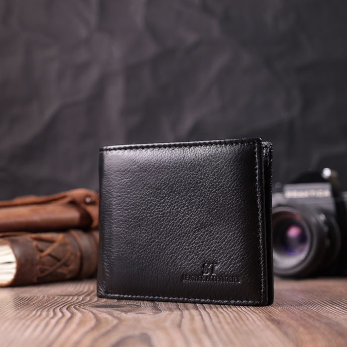 Кожаный мужской портмоне с зажимом ST Leather 22481 черный