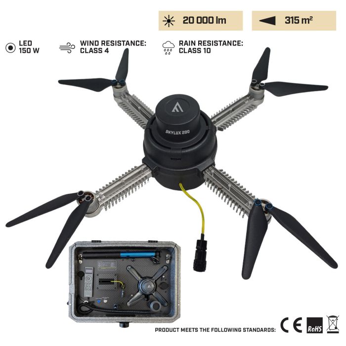 Прожектор-квадрокоптер Mactronic SKYLUX 200 (20 000 Lm) (TLD0010)