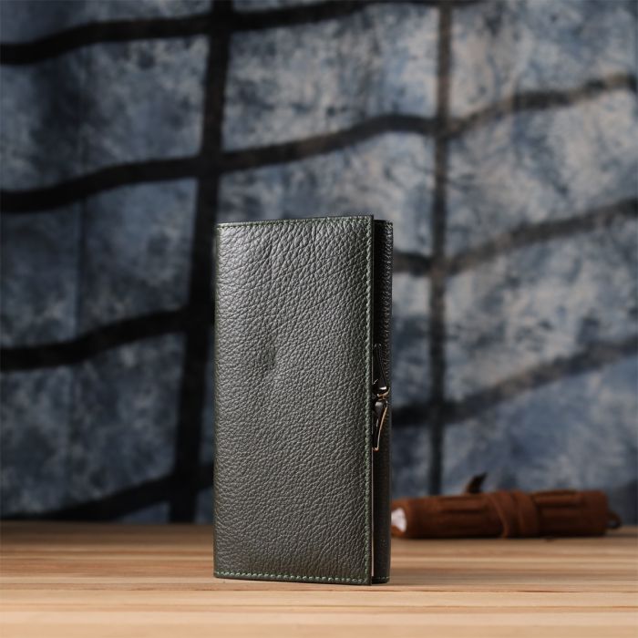 Стильний гаманець для жінок з монетницею із натуральної шкіри ST Leather 23106 зелений