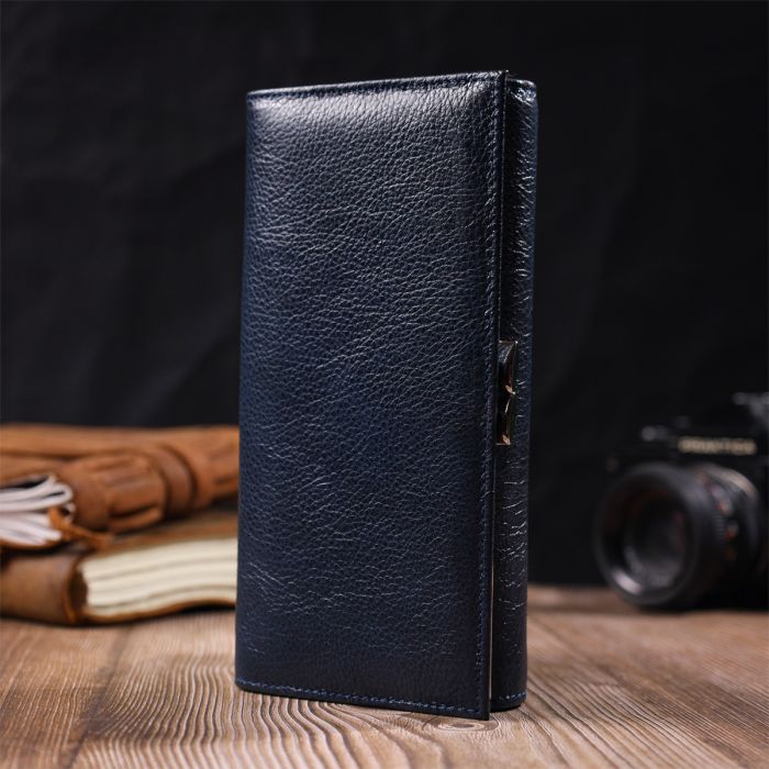Місткий жіночий гаманець із натуральної шкіри ST Leather 19426 синій