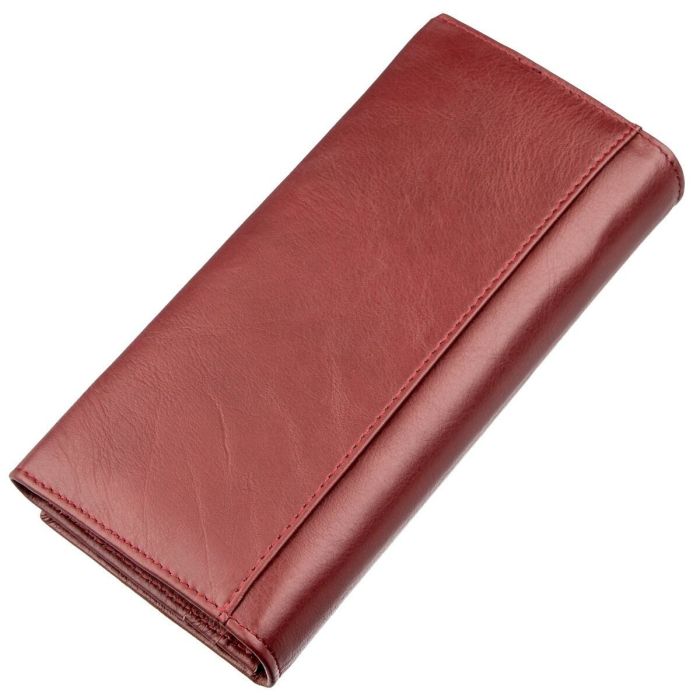 Місткий жіночий гаманець ST Leather 18877 темно-червоний