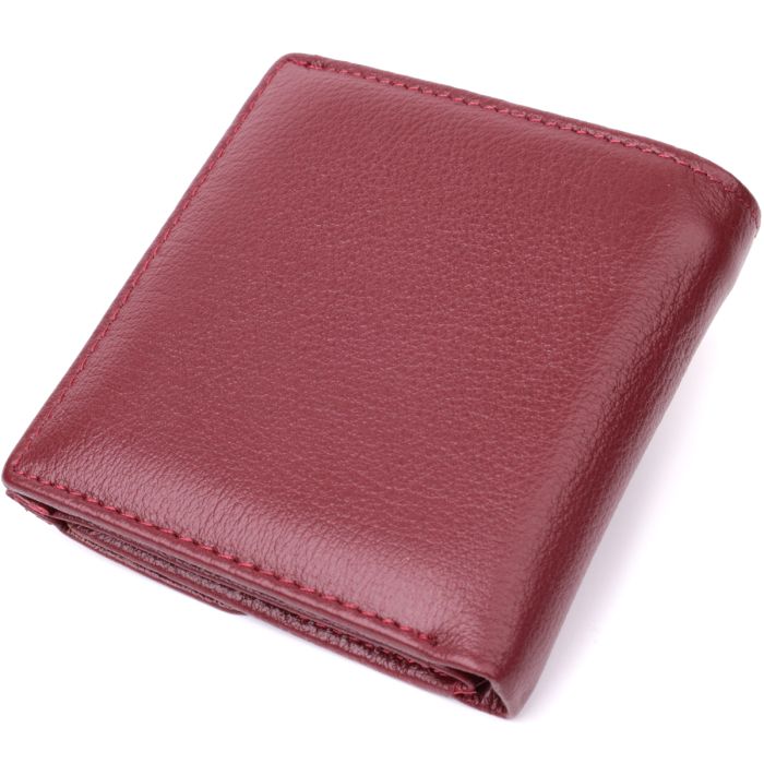 Небольшой женский кошелек с монетницей из натуральной кожи ST Leather 22544 бордовый