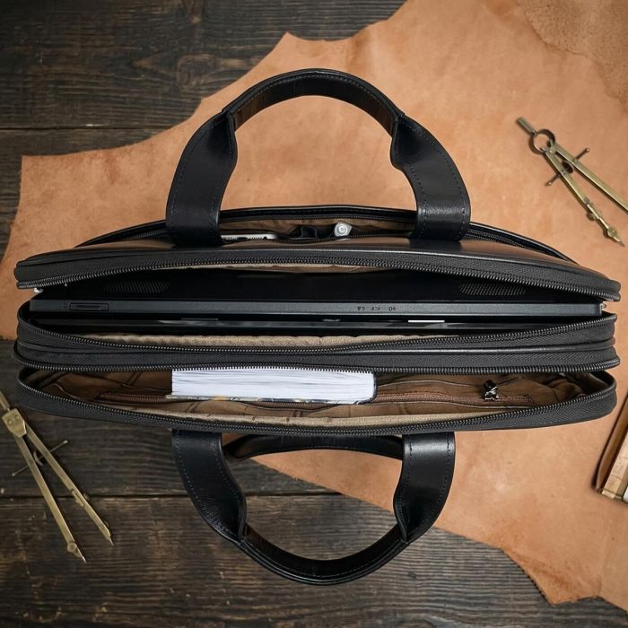 Чоловічий портфель з натуральної шкіри Tony Perotti Italico 7044-40 nero (90641) Чорний