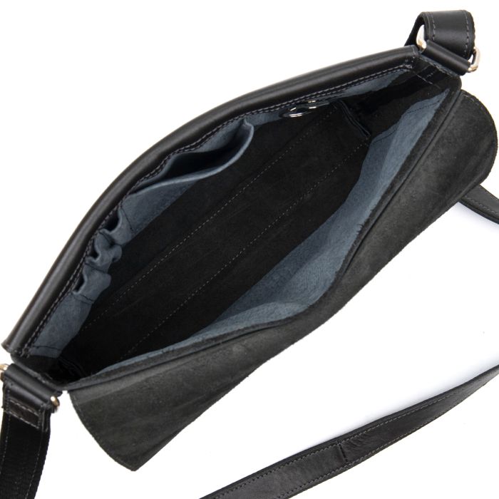 Кожаная мужская прямоугольная сумка Grande Pelle 11429 черный