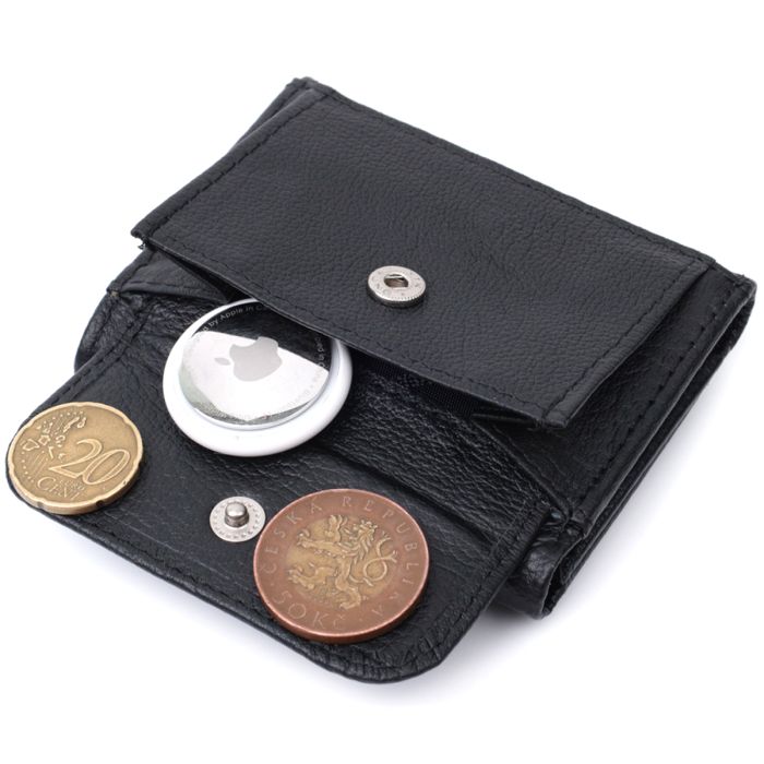 Невелике жіноче портмоне з монетницею з натуральної шкіри ST Leather 22730 чорне