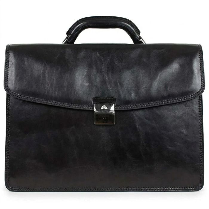 Чоловічий діловий портфель Tony Perotti 8009/42 nero (90377) Чорний