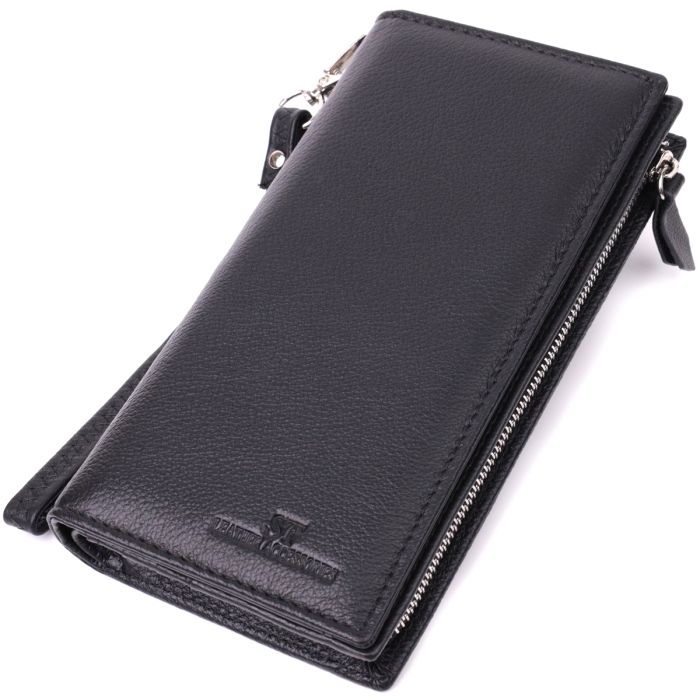 Вертикальный кошелек-клатч унисекс из натуральной кожи ST Leather 22532 черный